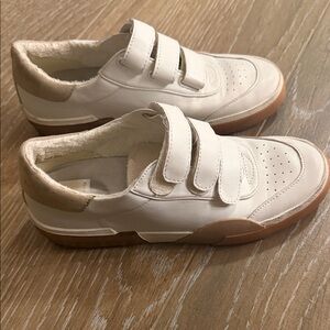 Dolce Vita White and Tan Velcro Sneakers